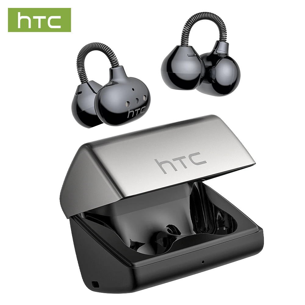 HTC Wireless Bluetooth Headphones With Microphone NE67 Earclip AI Translator Earphones  Sports Game Earbuds MP3 High Quality