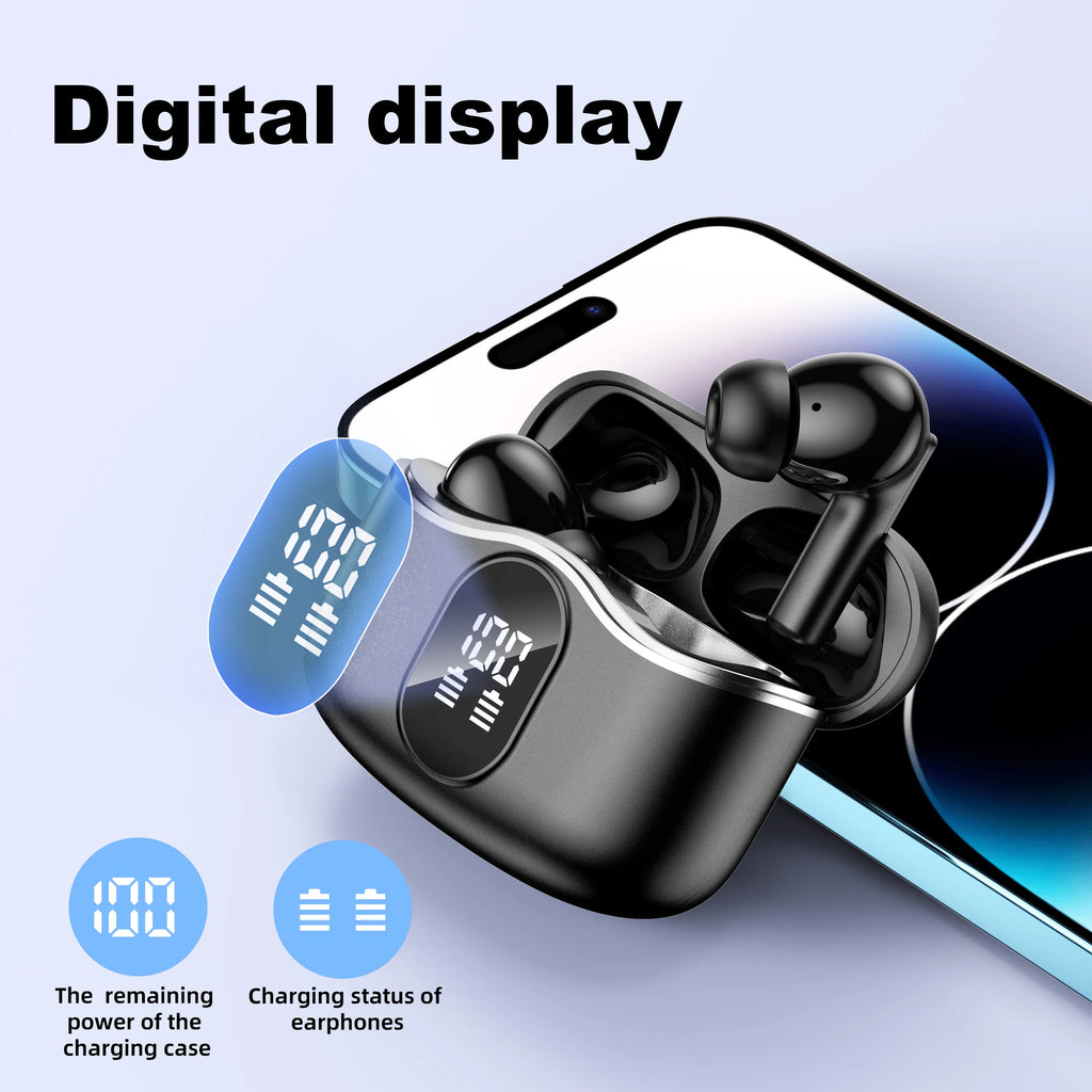 Smart Hearing Aid Earbuds ANC Noise Cancelling Bluetooth 5.4 In-Ear TWS Earphones Sound Amplifier for Elderly Clear Voice