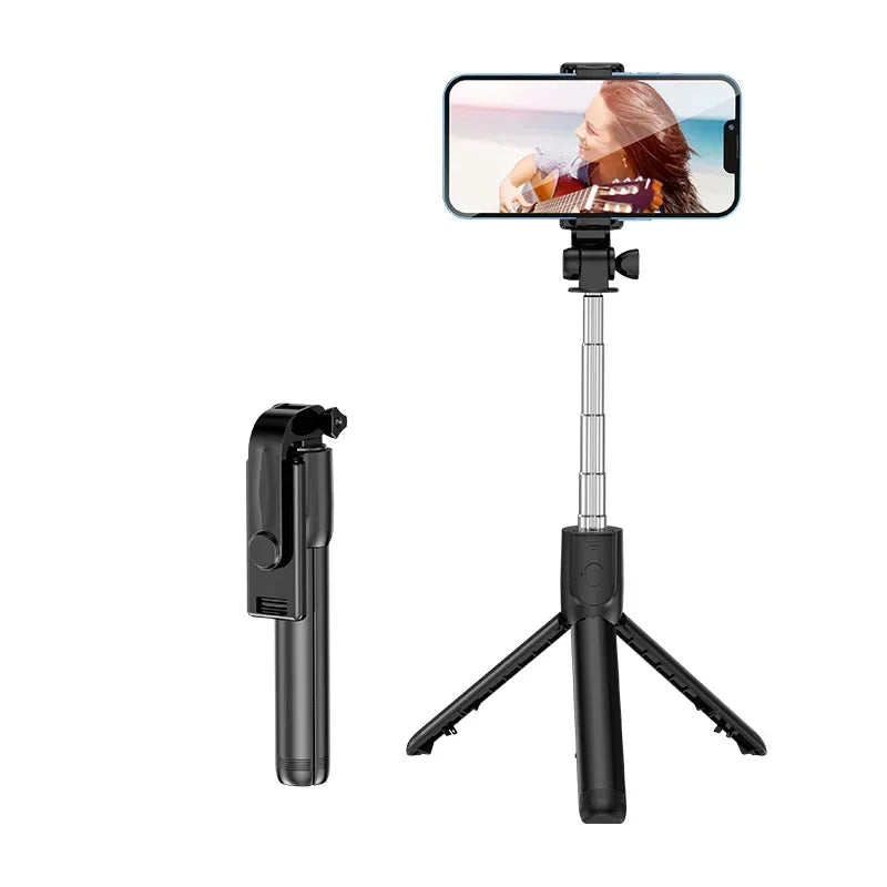 Selfie Stick Telescopic Travel Handheld Tripod Portable Phone Stand [700mm] Bluetooth Remote Extendable Phone Tripod