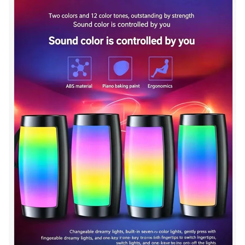 Wireless Bluetooth Portable Speaker Heavy Bass Subwoofer LED Light Stereo Sound Box Car MP3 Audio Player Sound System