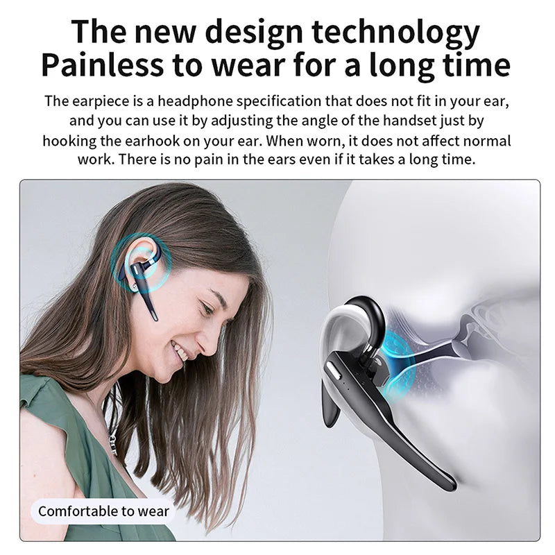 Wireless Bluetooth Headphones With Microphon Earphone ENC Noise Cancelling Handsfree Talking Headset Busines Auriculares Driving
