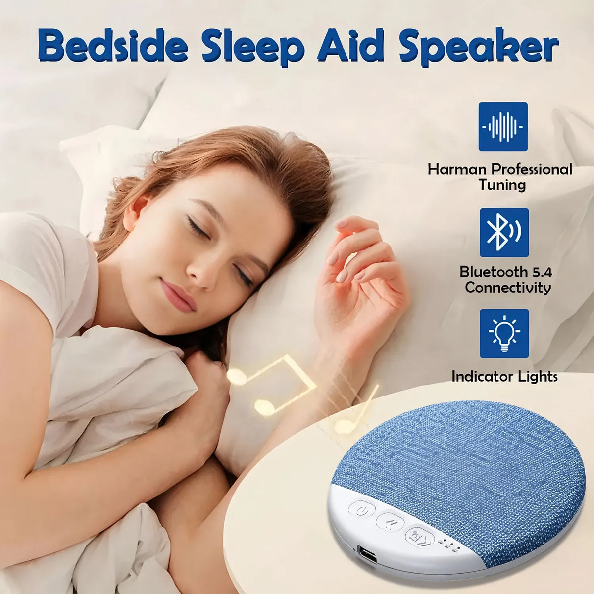 Mini Sleeping Bluetooth Speaker Nature Sound White Noise Soundbar Wireless MP3 Music Player Ultra Thin Timed Shutdown Audio Pla