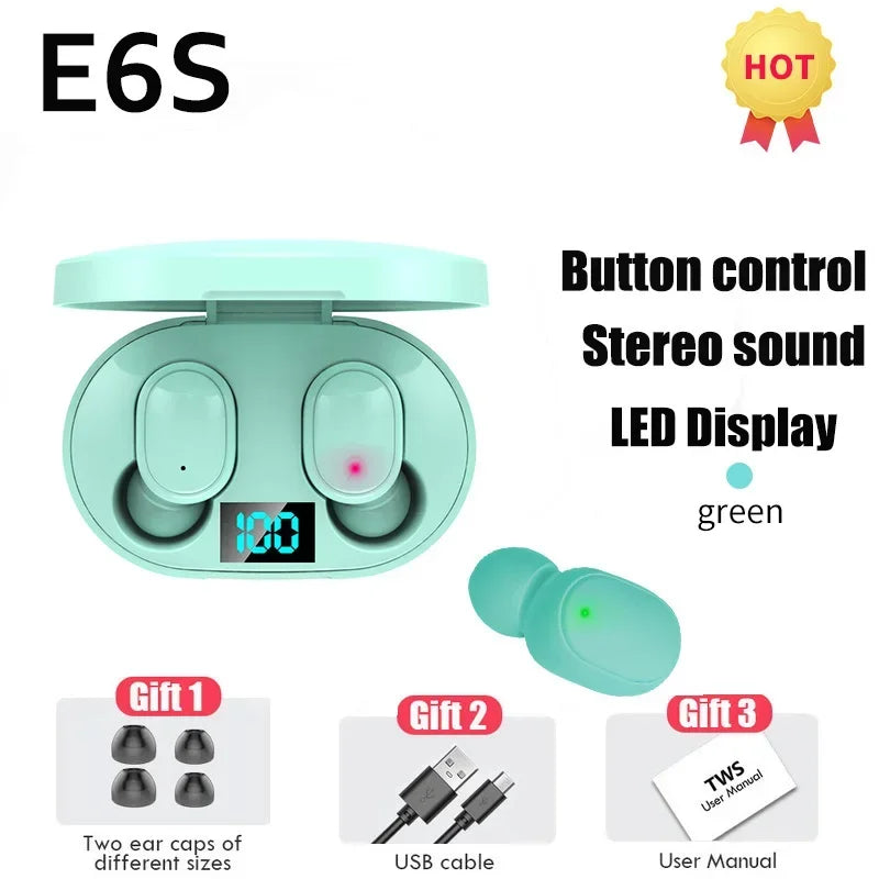 2026 Hot E6S Wireless Bluetooth Headphones  Bluetooth Headphones  Wireless In-Ear Noise-Canceling Headphones with Microphone