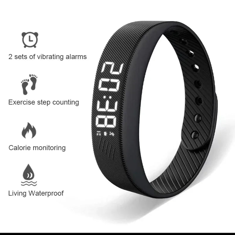 Smart Bracelet with Running Pedometer, Monitoring, Vibration Alarm, Led Digital Waterproof Smart Watch