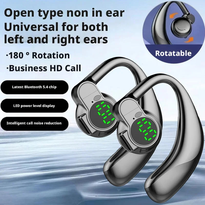 1/2Pcs Wireless 360° Rotatable Bluetooth 5.4 Earphones Single Ear Earhooks Noise Cancelling Sports Headphones Wireless Earbud
