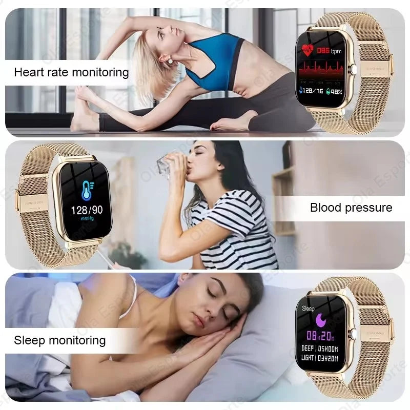 NEW Fashion SmartWatch Android Phone 2.01" Color Screen Full Touch Custom Dial Watch Women Bluetooth Call Smart Watch Men HT30