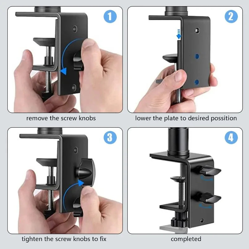 DSLR Camera Clamp Light Stand Adjustable Desk Mount Stand with Ball Head for Phone Camera Webcam Live Streaming Video Recording