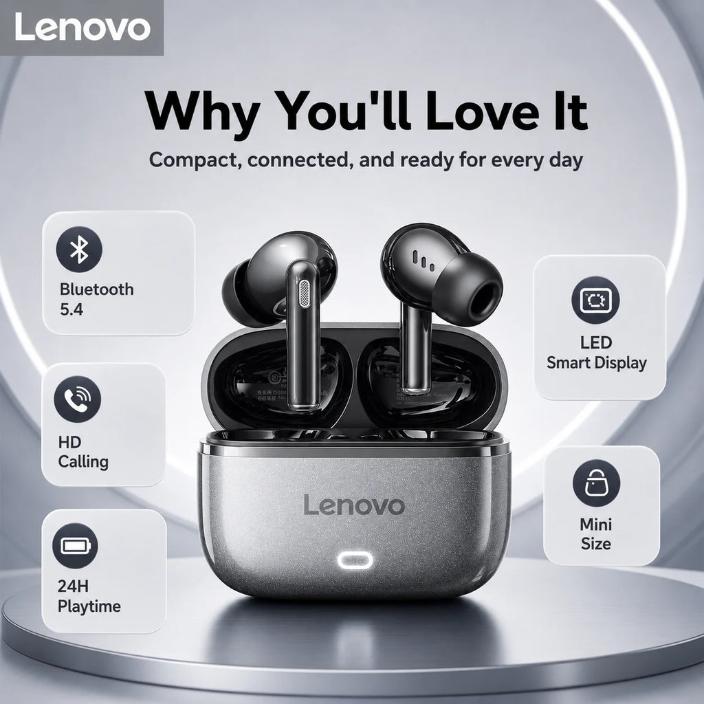Lenovo Bluetooth Earphones EA269 semi in ear wireless earbuds with long-lasting battery life for office/call/sports/music scenes