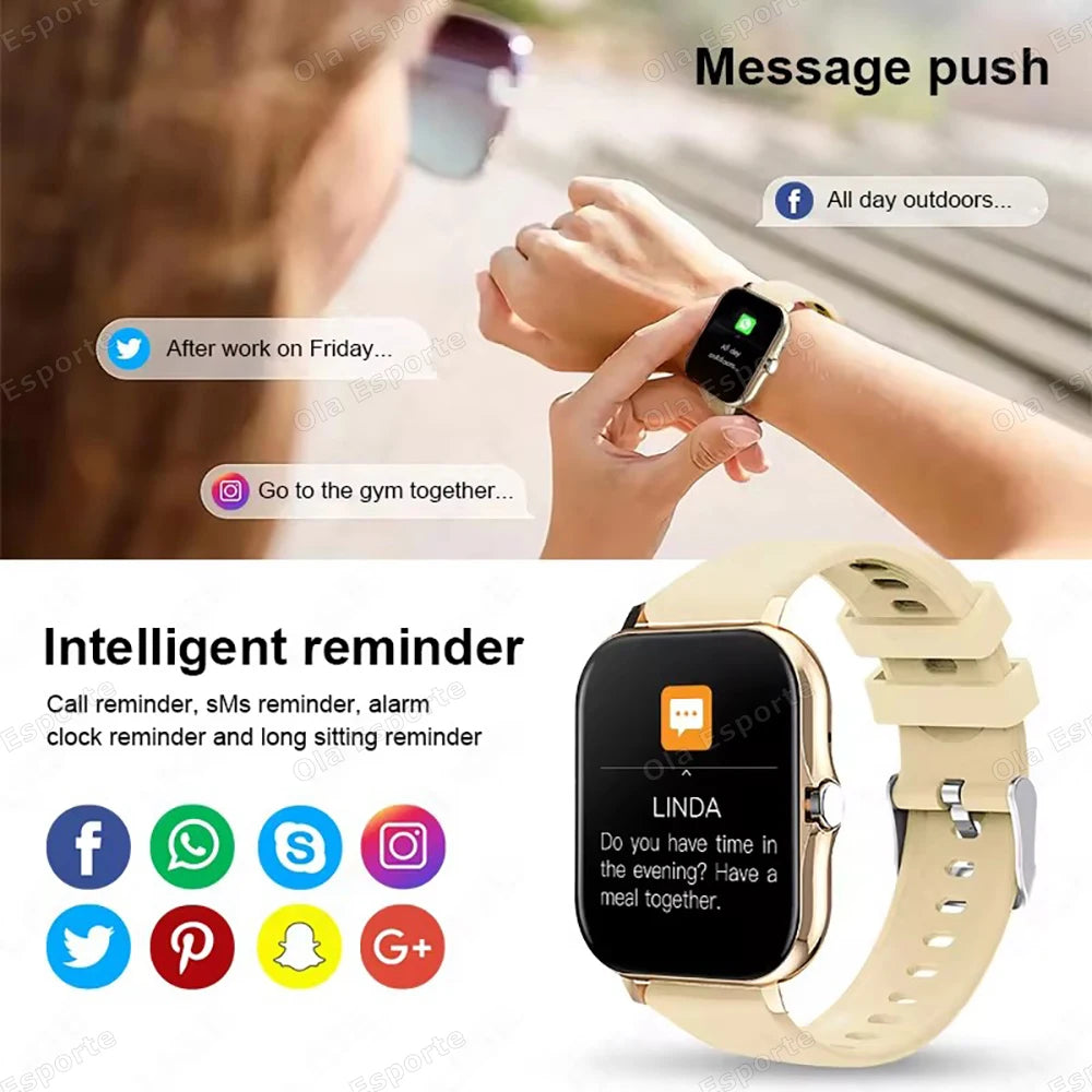 Smart Watch Android IOS Phone 1.83 Inch Color Screen Bluetooth Answer Call Fitness Watches Tracker Smartwatch Women Men New Ht30