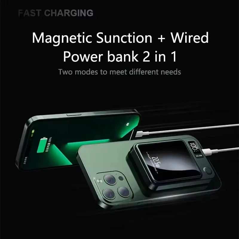 20000mAh Magnetic Wireless Charger Power Bank Fast Charging 22.5W Digital Display Power Bank Portable External Battery