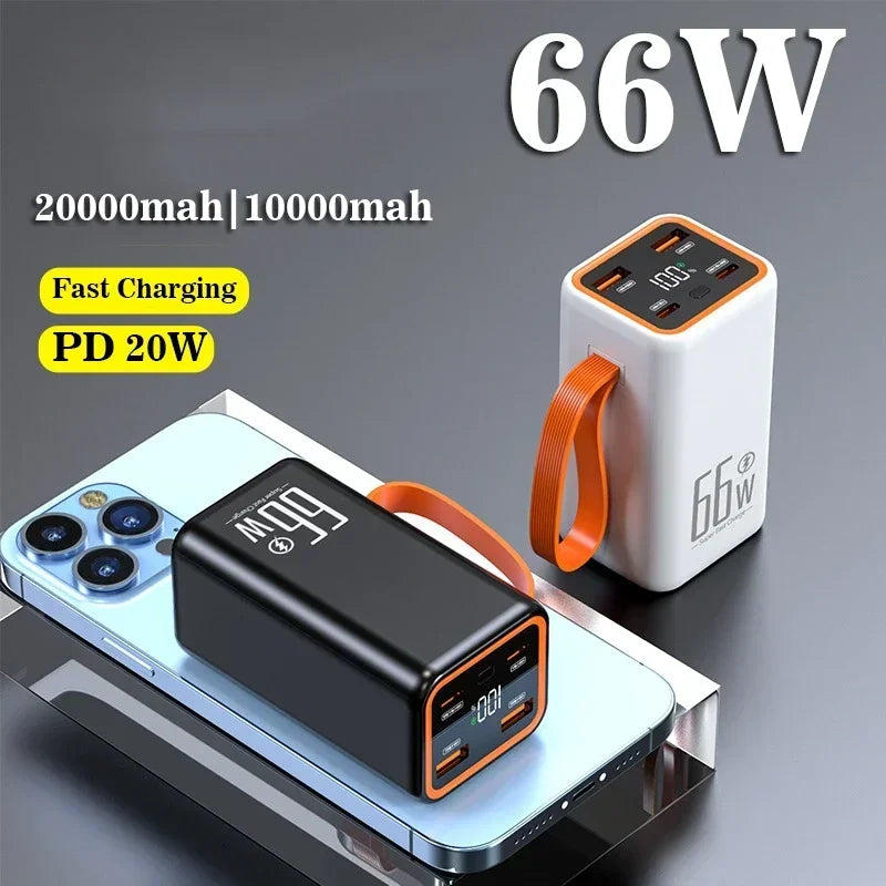 PD20W 20000mAh Power Bank Portable External Spare Battery 10000mAh 66W Super Fast Charger Powerbank for iPhone 13 14  15 Xiaomi