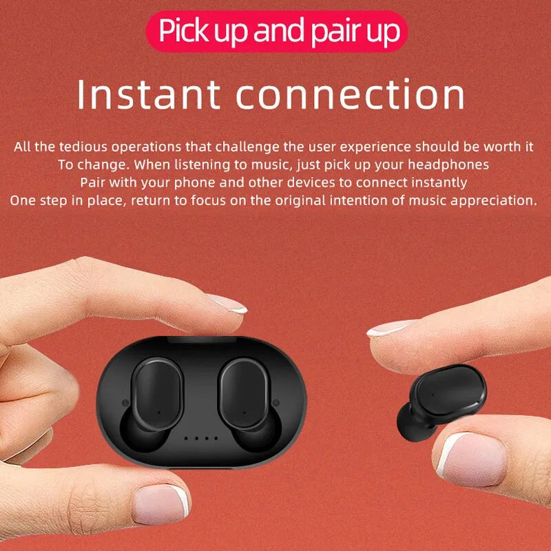 New A6S TWS Bluetooth Earphones Wireless 5.0 Headphone Stereo Headset Sport Earbuds Microphone with Charging Box for Smartphones