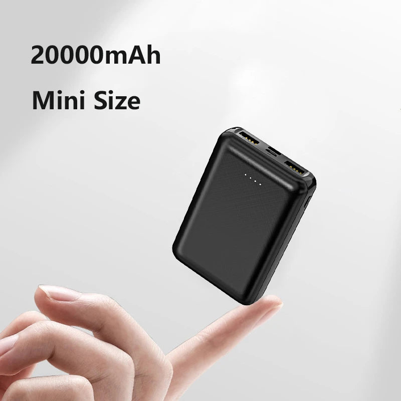 20000mAh Mini Power Bank 5V 2A Powerbank for Cooling Fan Heated Vest Jacket Air Conditioning Portable Charger for iPhone Xiaomi