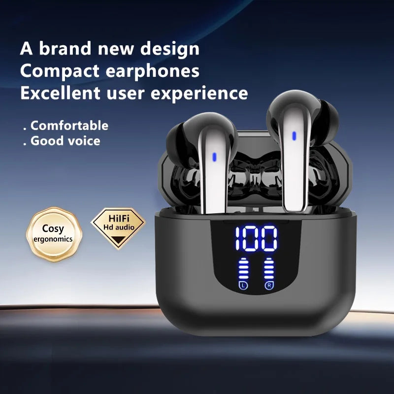 Bluetooth 5.4 Earphones HIFI Audio Low Power Earbuds Wireless Sports Earphones Waterproof Active Noise Reduction Earphones