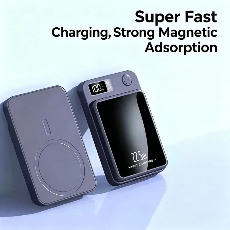20000mAh Magnetic Wireless Charger Power Bank Fast Charging 22.5W Digital Display Power Bank Portable External Battery