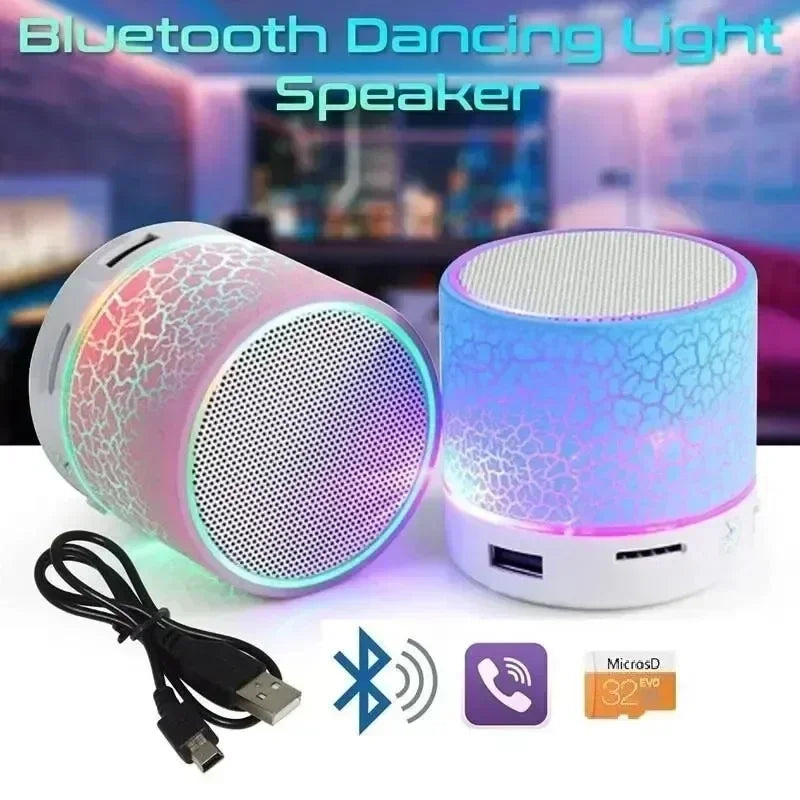 Wireless Bluetooth Speaker Crack LED Light USB SD Card Subwoofer For PC Mobile Phone Small Speaker For PC Laptop Phone Sound Box