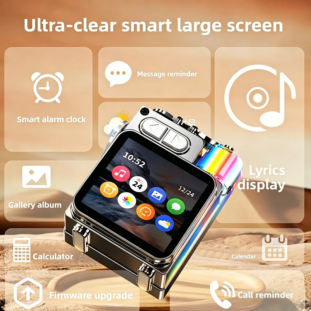 Bluetooth Speaker Smart Touch Screen Mini Portable Audio Player Outdoor Speakers Portable LED Display Screen with RGB Light