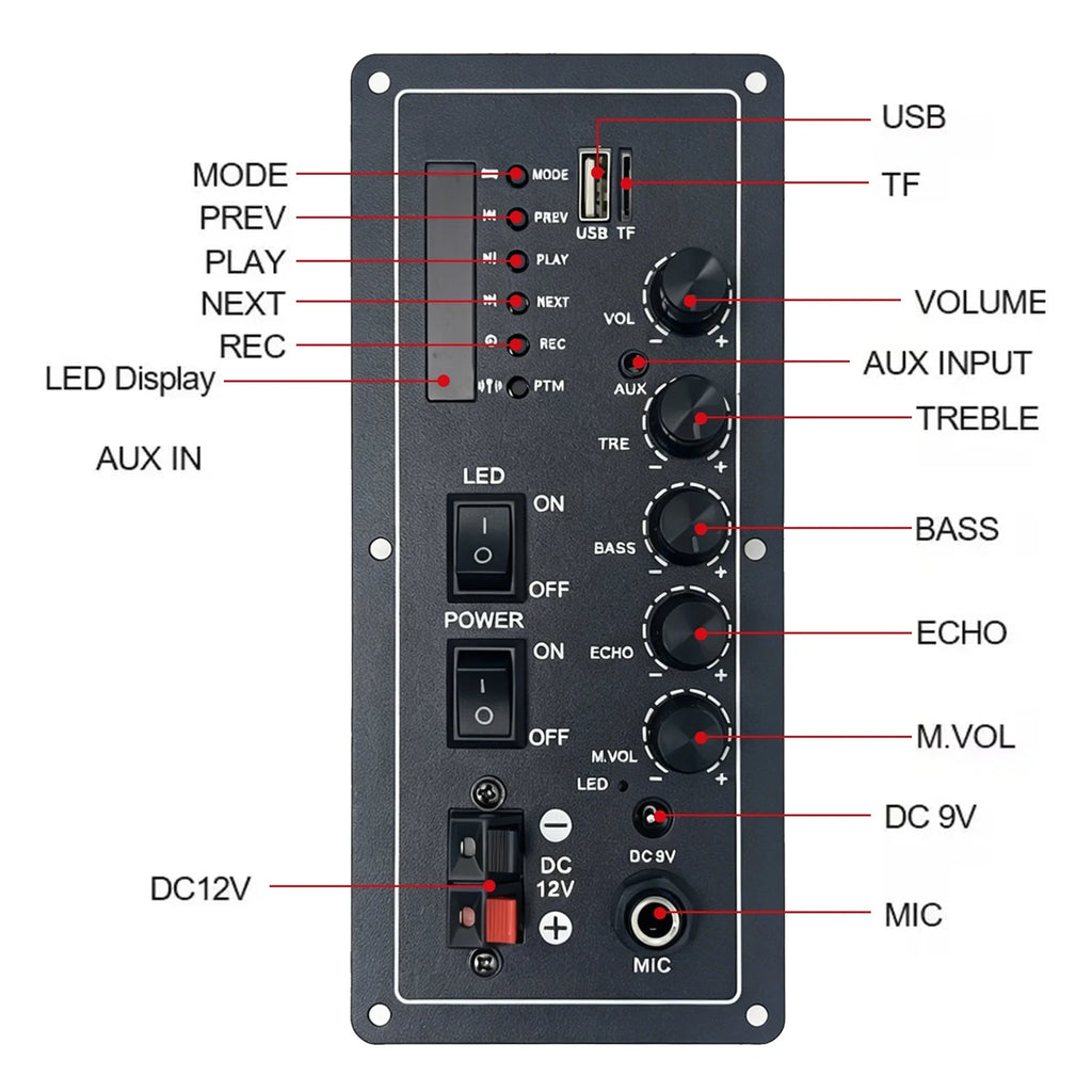 12v Bluetooth Decoder Board With Amplified Speakers