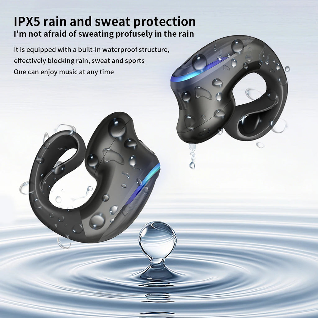 Wireless Bluetooth 5.3 Headset Clip-On Earphones 3D Stereo Sound Music Headphone For iPhone For Huawei For OPPO Wireless Earbuds