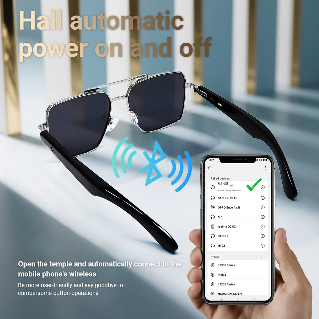 LIGE Smart Sunglasses Bluetooth Headphones Outdoor Sport Earphone AI Voice Calling Music Glasses Ultraviolet-Proof Eyeglasses