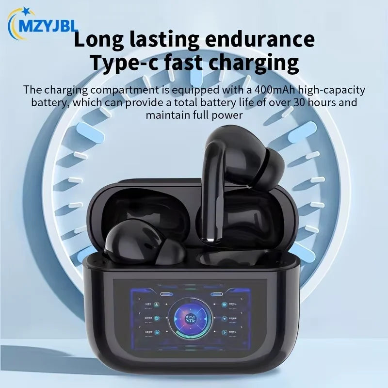 Wireless Earbuds Bluetooth Headphones, ANC/ENC Noise Cancelling, Ear Buds with Multifuntional Touch Screen, for iOS Android