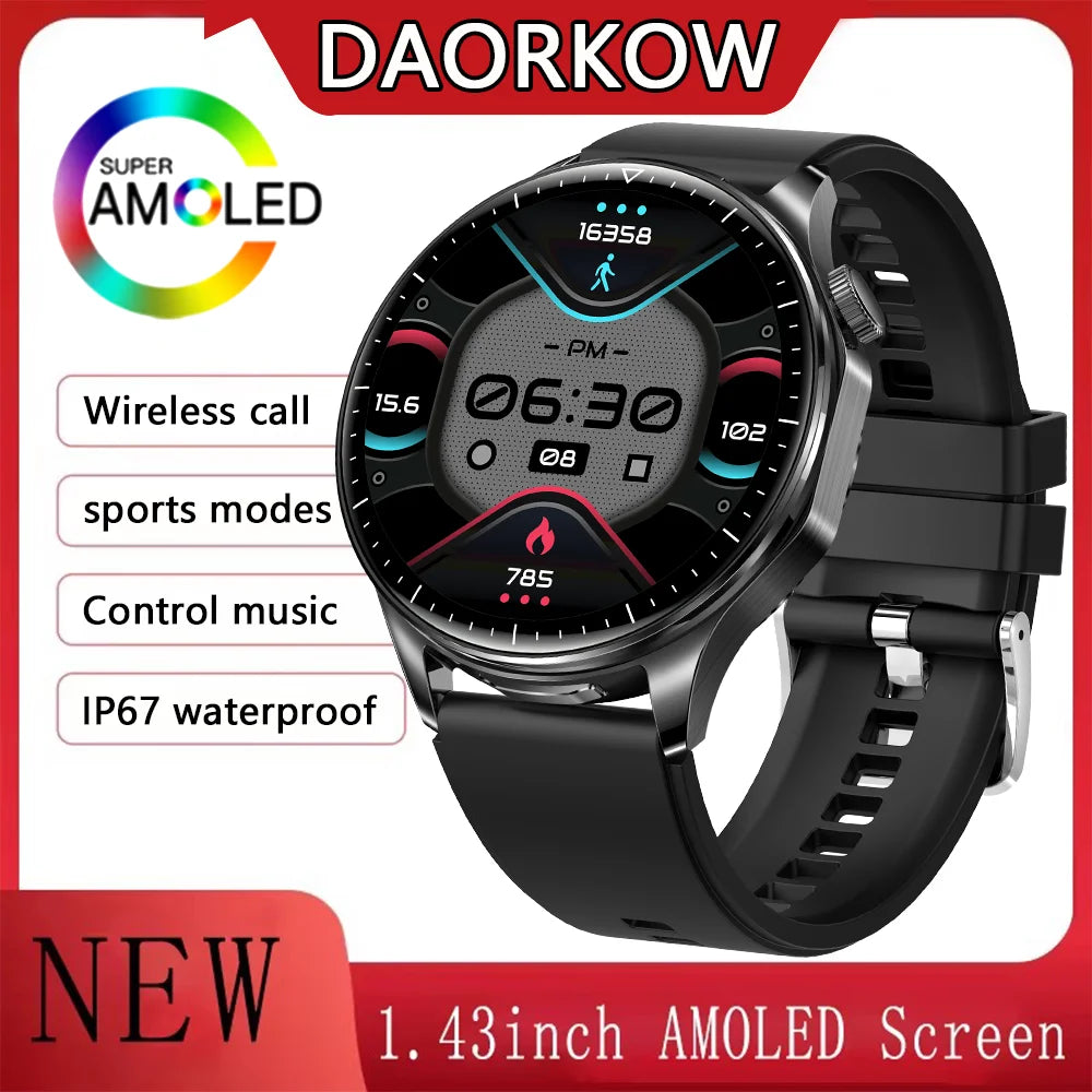 Smartwatch 1.43-inch AMOLED HDscreen 2-in-1 earphone model watch 100+sport AI noise reduction thinlight design health monitoring