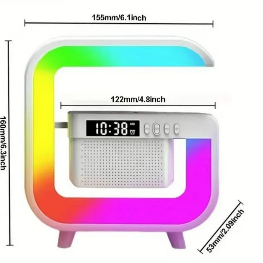 Multifunctional White Noise Bluetooth Speaker, Ambient Light Digital Alarm Clock, Bedside Tabletop Audio Gift
