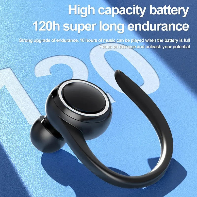 Bluetooth 5.2 Wireless Earphones Ear-Hook Mini Business Headphone HIFI Bass Noise Cancelling Sport Gaming Earbuds for Car Call