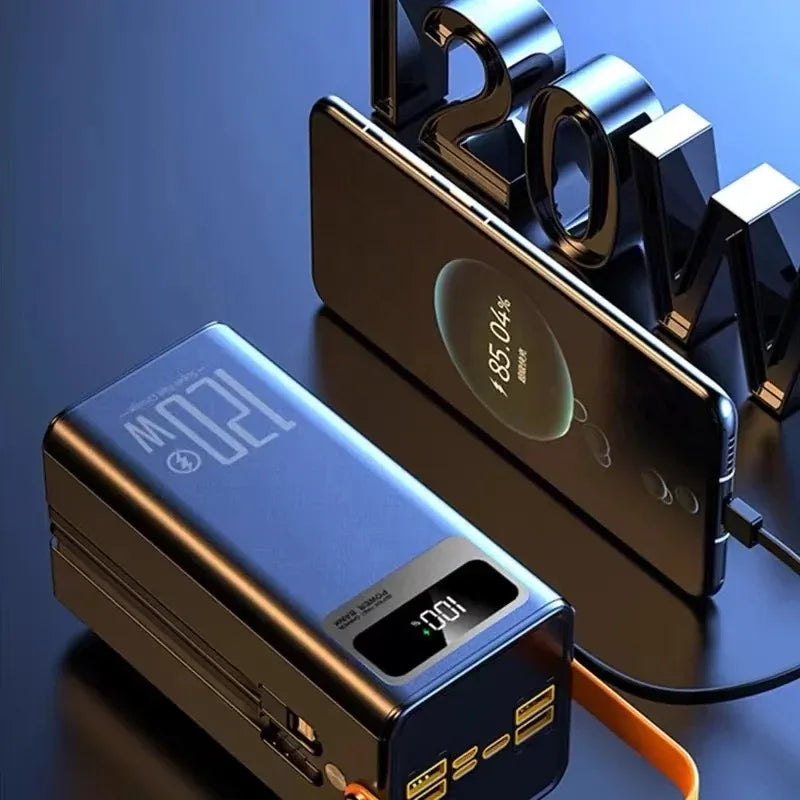 120W 100000mAh Fast Charging Power Bank Large Capacity Outdoor Mobile Power Supply Supports 7 Devices to Charge At The Same Time