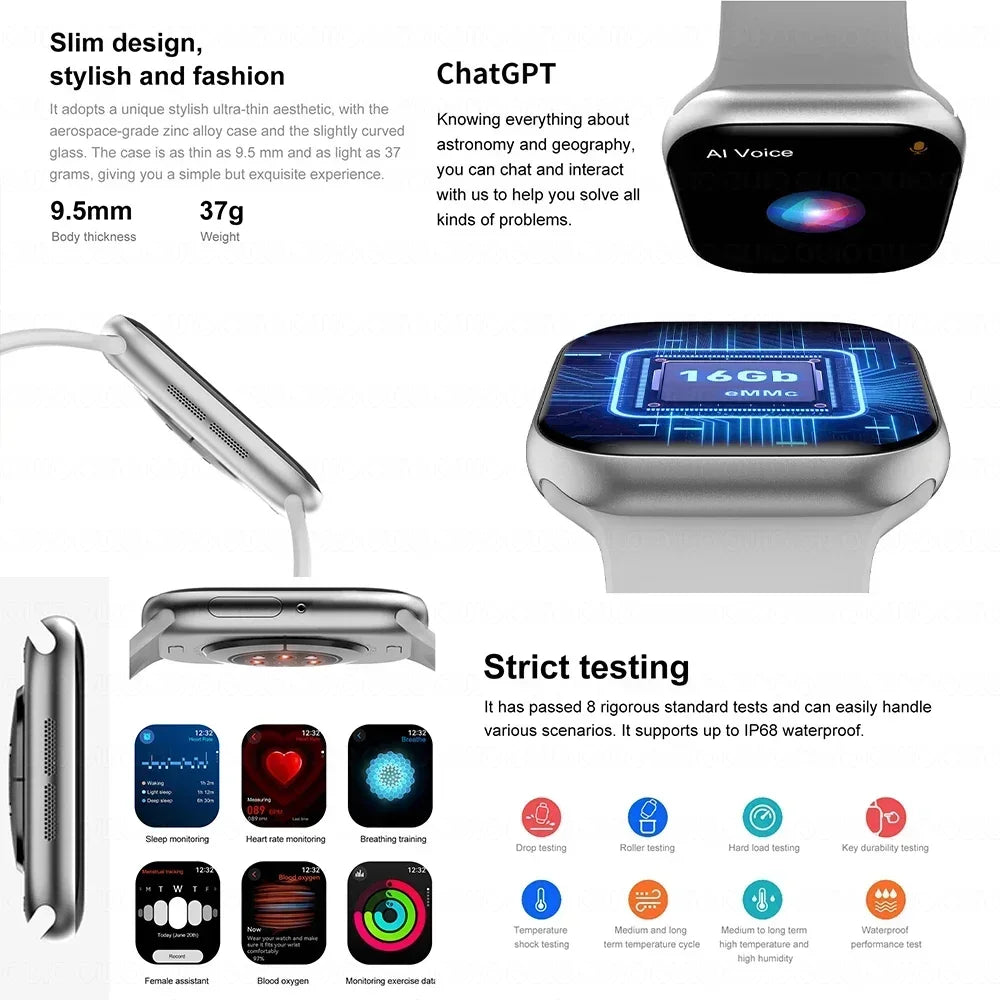 2026 New For Watch 10 Smart Watch 4G Memory Music Video Bluetooth Call Waterproof Smartwatch For Android IOS TWS Earphones