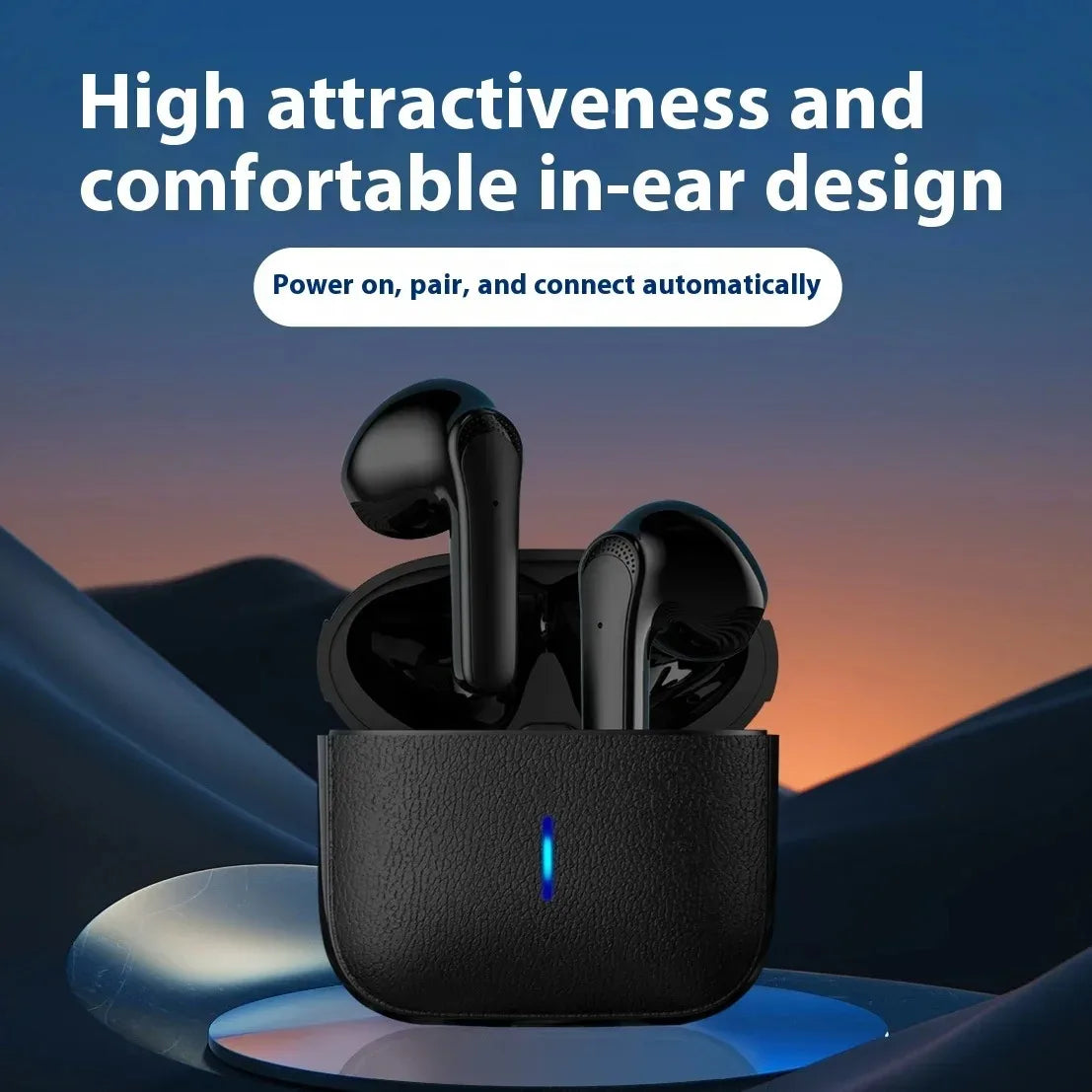 Wireless Earbuds Bluetooth 5.3 Superior Stereo Sound Earphones with Touch Control Semi-In-Ear Design Built-in Microphone