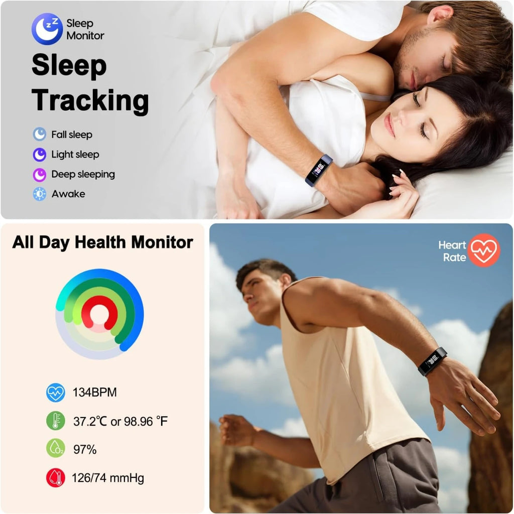 5S Smart Bracelet Fitness Tracker Sleep Monitor Measuring Body Temperature Blood Pressure Heart Rate Men Women Sports Wristbands