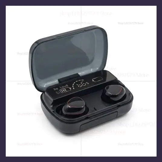 Wireless Bluetooth 5.2 Headset with LED Display Charging Case IPX7 Waterproof Sports Earbuds Noise Cancelling Gaming Earphones