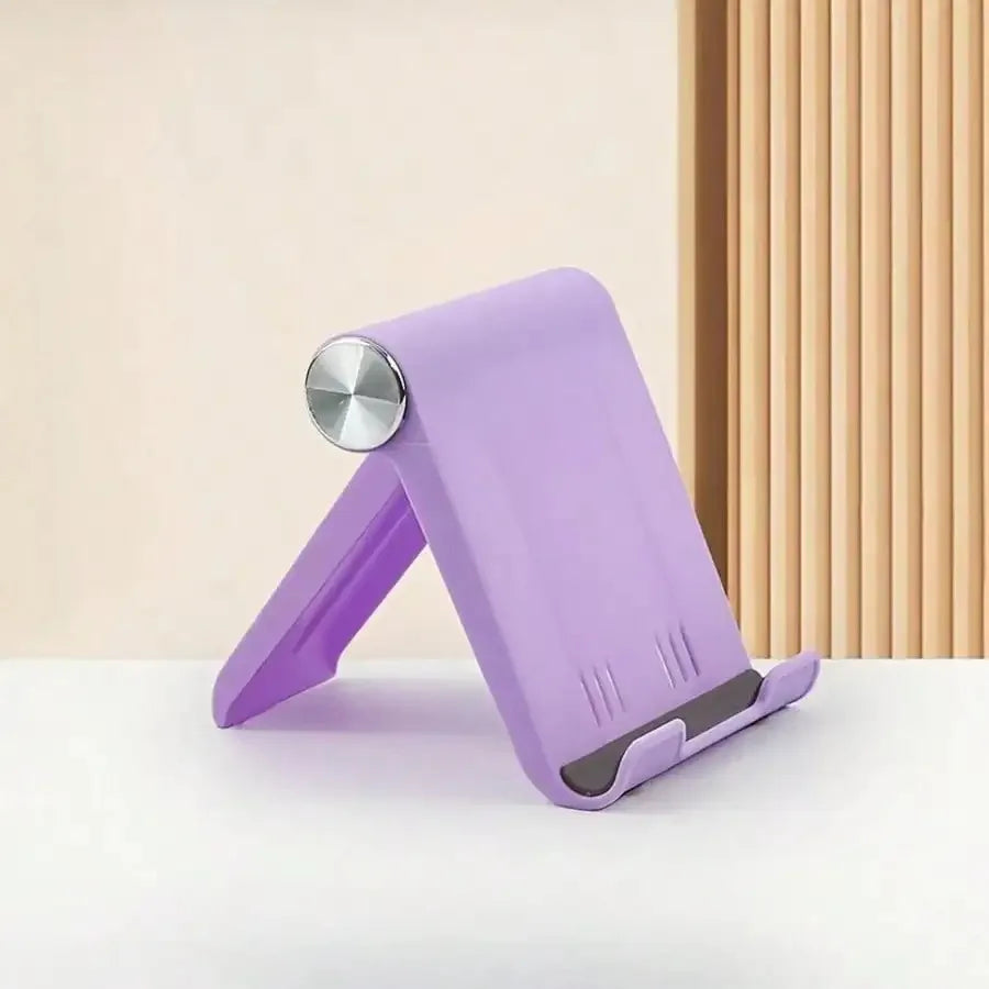 Portable folding phone stand and desktop stand, suitable for storing and carrying smartphones and tablets.