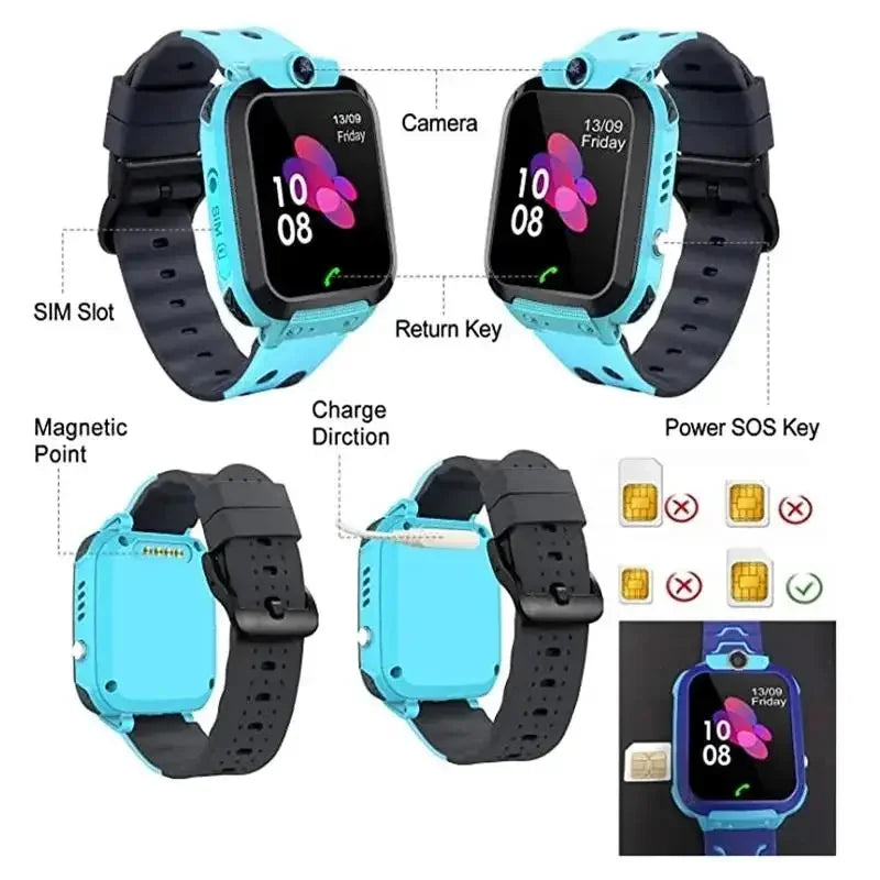OPPO  Kids 4G Smart Watch Mini Kids Phone with Call SOS Camera 3 in 1 Cartoon Watch Girl Boy Birthday Christmas Gift 2026 New