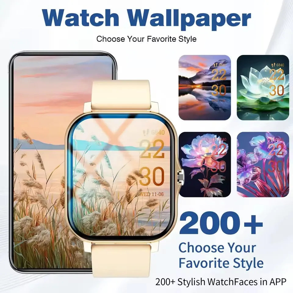 2026 New Smart Watch Men Women HD Touch Screen Heart Rate Oxygen Sleep Tracker IP68 Water-resistant Long Battery Android IOS