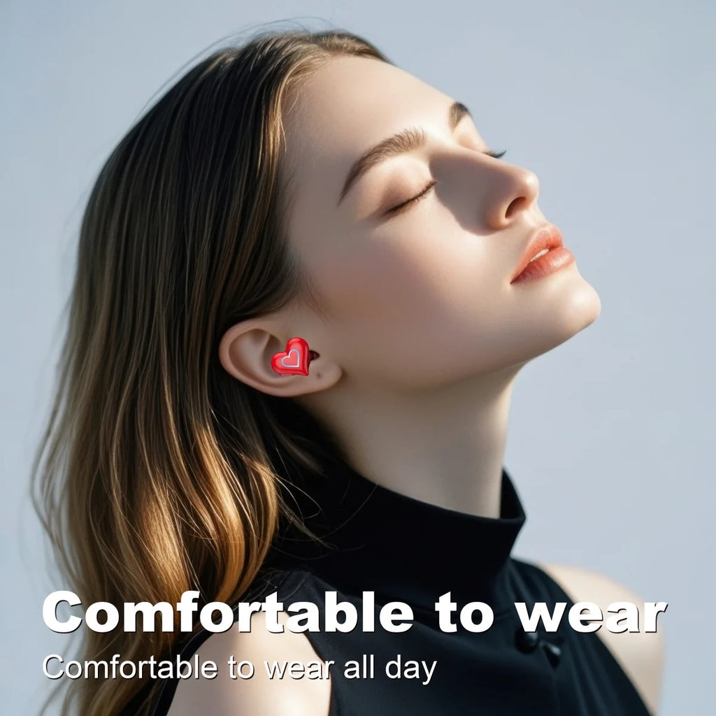 New Heart Shaped Wireless Bluetooth Headphones Wireless Earbuds Cute Music Headphones Pretty Girls Like Bluetooth Headphones
