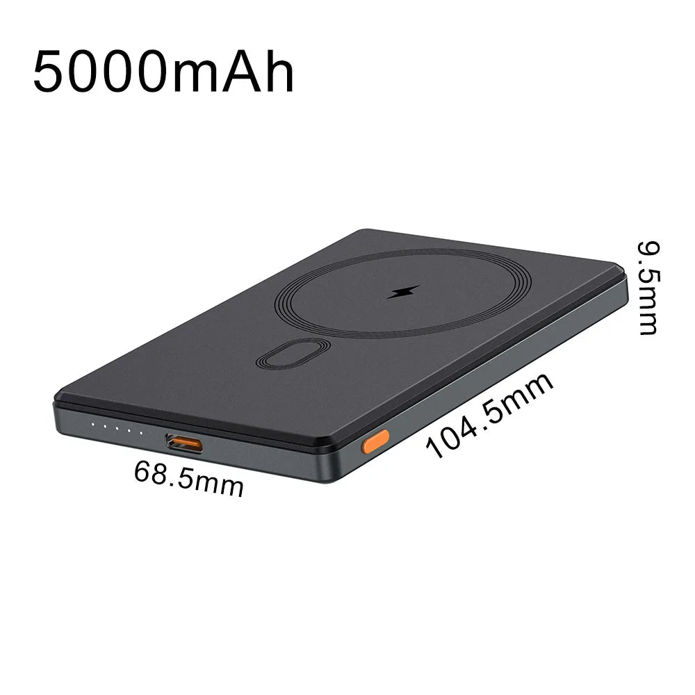 5000mAh PD20W Wireless 15W Powerbank Charger Power 10000mAh External Bank Bateria Portable Ultra Slim Backup Battery