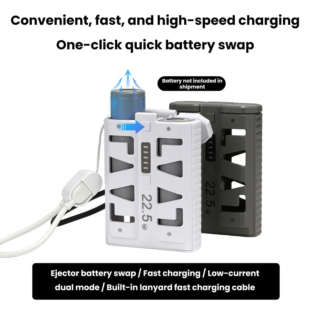 Portable Power Bank DIY Kit 22.5W Fast Charging 2*21700 Battery Case Quick-Release Battery Housing Emergency Power Box