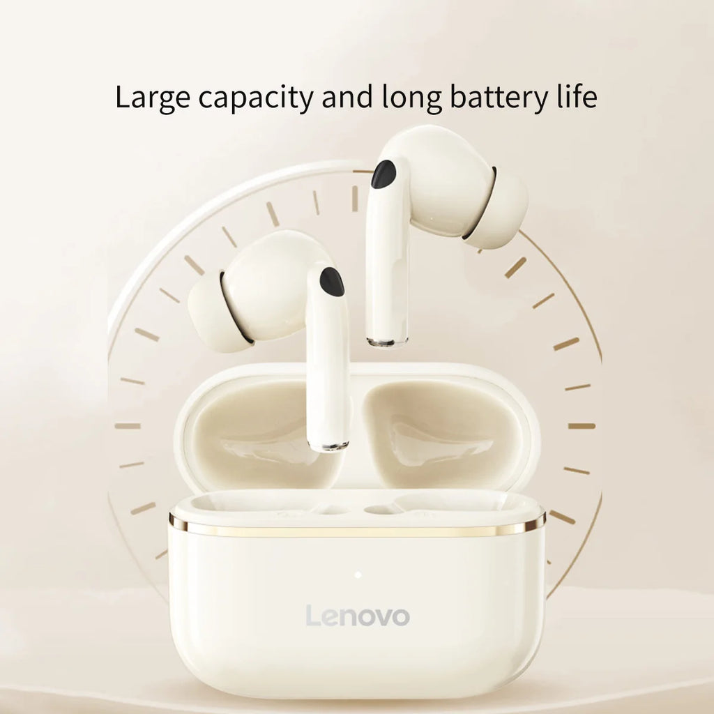 Lenovo Bluetooth 5.4 earbuds with ANC, long-lasting battery, USB-C port, compatible with Android & iPhone, ideal for sports/gym,