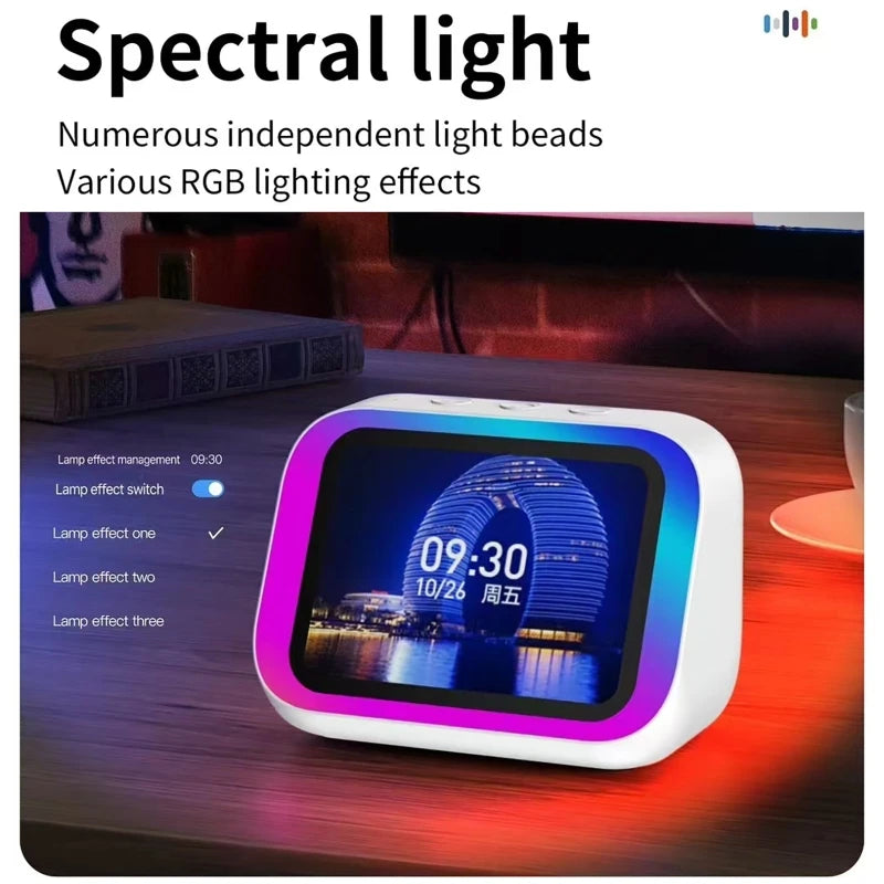 New Smart Speaker with AI Voice Assistant Bluetooth Music HD Display Electronic Album Smart Alarm Hands-Free Call for Adult