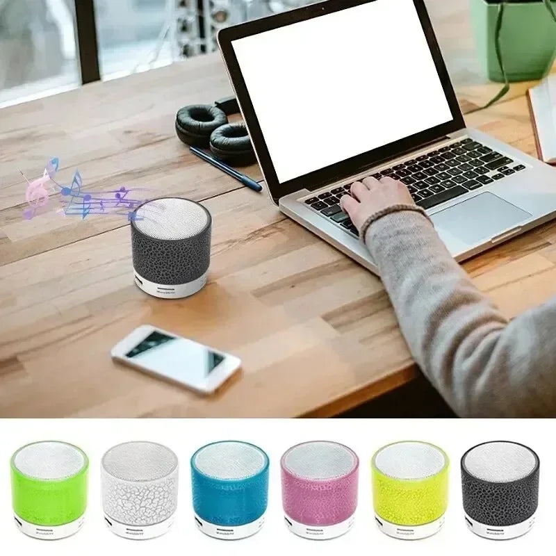 Wireless Bluetooth Speaker Crack LED Light USB SD Card Subwoofer For PC Mobile Phone Small Speaker For PC Laptop Phone Sound Box