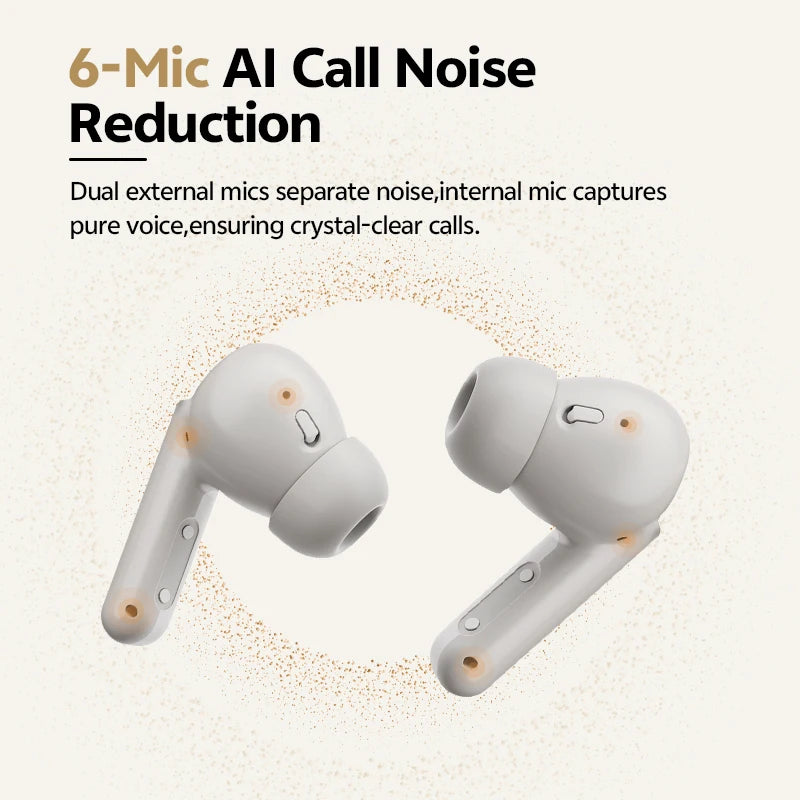 QCY Buds ANC -45dB Adaptive Noise Cancelling Wireless Bluetooth 5.4 Earbuds 6 Mics Clear Call 10mm Dynamic Driver Earphone 25Hrs