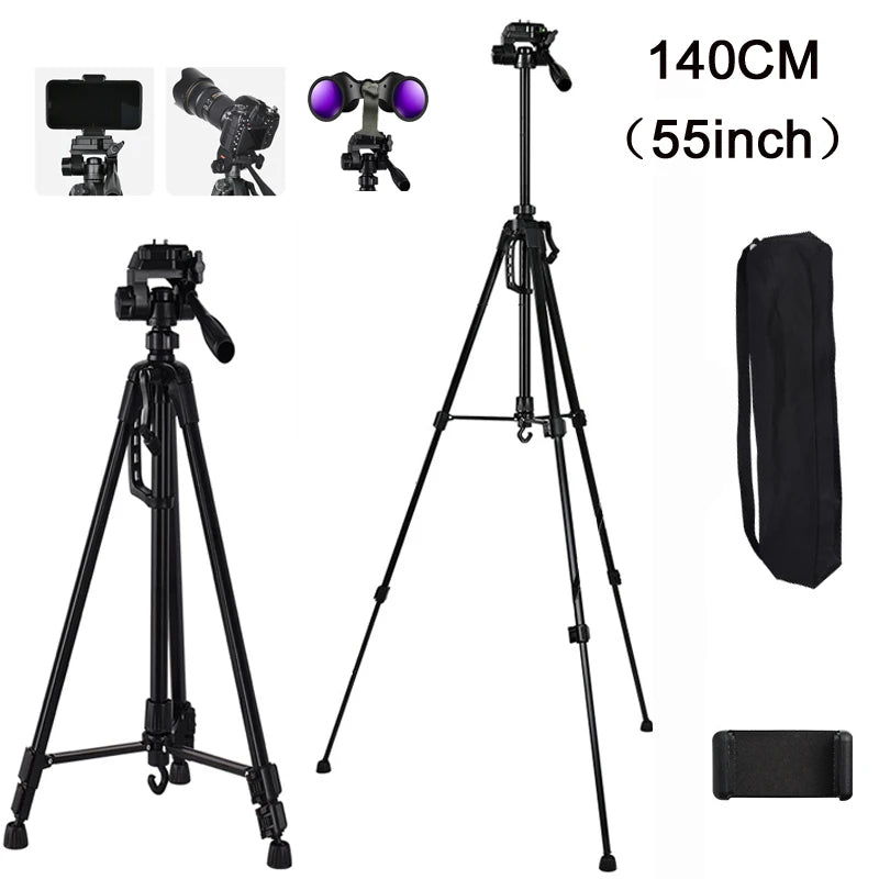 55inch Universal Tripod Stand for Phone Camera Binoculars SLR Telescope Fishing Lights and Beauty Lamp Photography