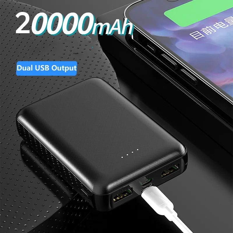 20000mAh Mini Power Bank 5V 2A Powerbank for Cooling Fan Heated Vest Jacket Air Conditioning Portable Charger for iPhone Xiaomi