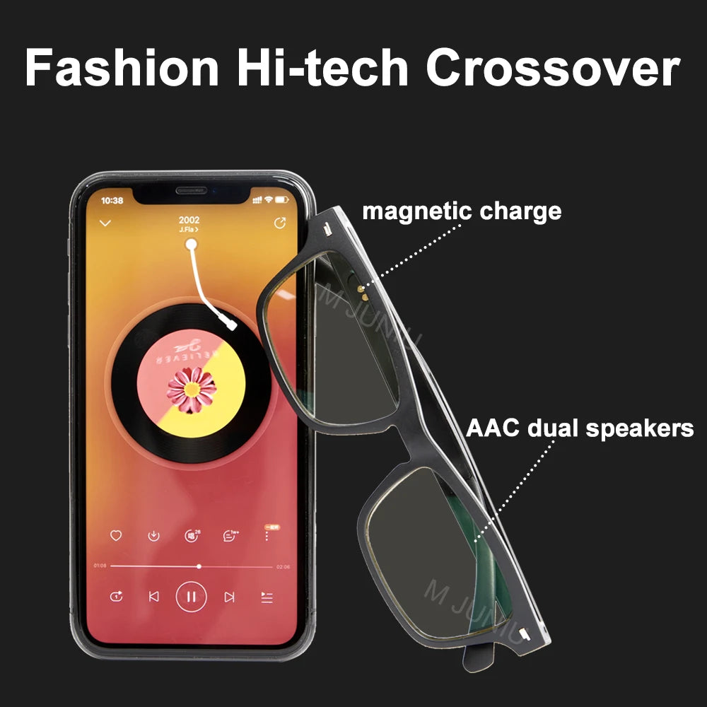 Smart Glasses Wireless Bluetooth 5.0 Sunglasses Outdoor Smart Sport Hands-Free Calling Calling Music Anti-Blue Eyeglasses