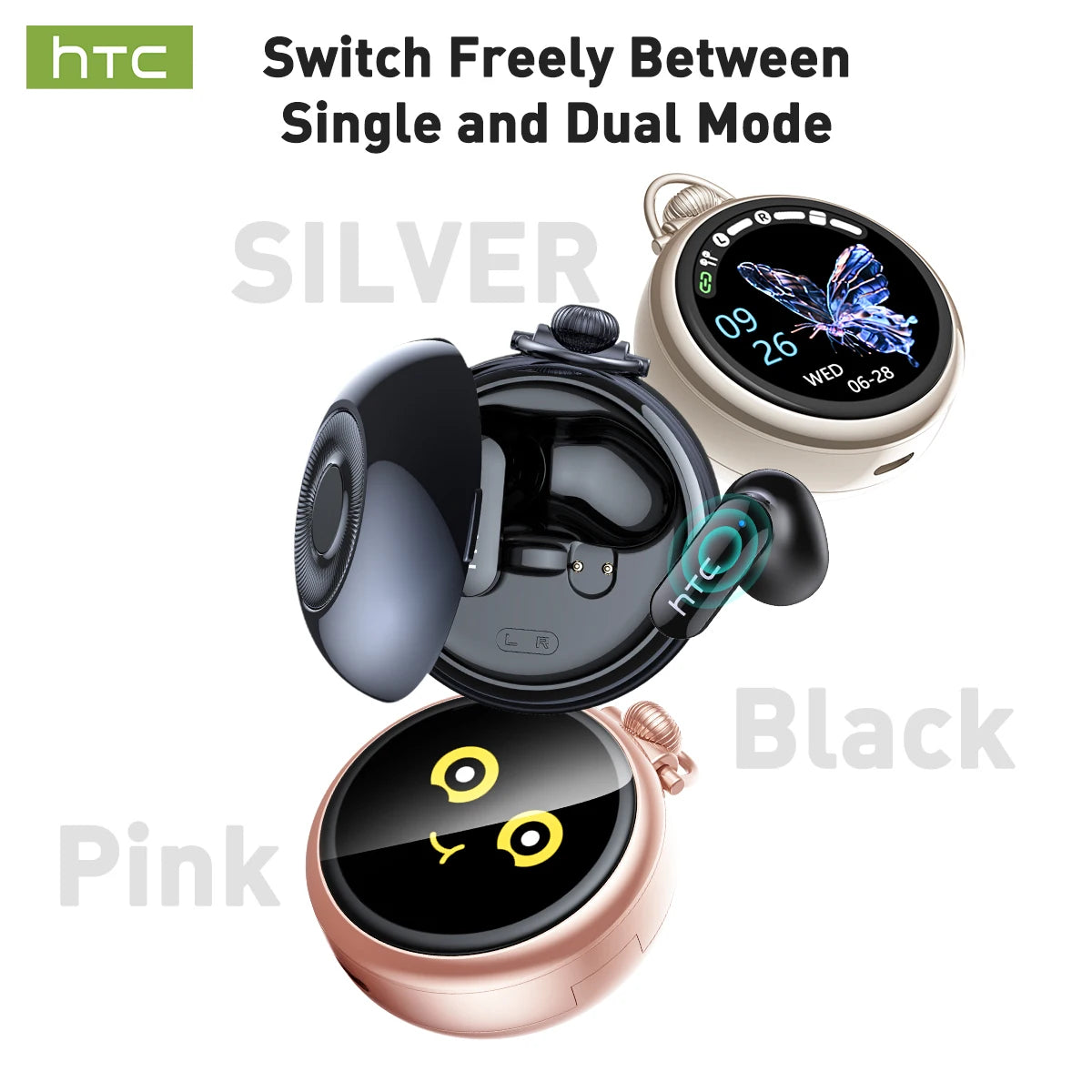 Bluetooth Wireless Headset HTC NE71 Smart LED Screen BT6.0 IPX6 Waterproof HiFi Sound Earbuds Compatible iOS Android PC Choice