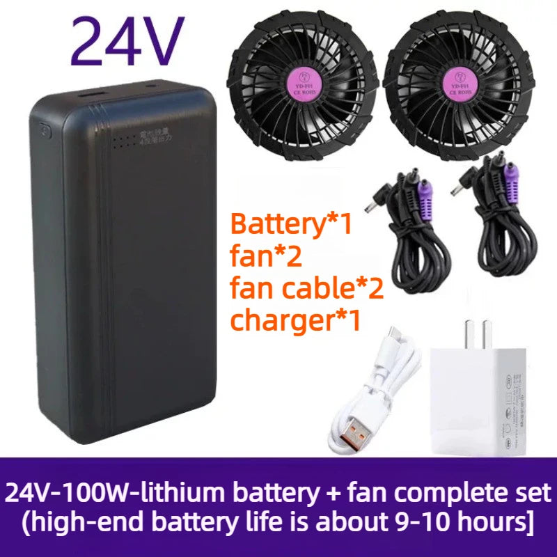 12V 19V 24V 36V Air-conditioned Suit Power Bank for Cooling Workwear Air Conditioned Clothing and Fan Clothes Accessories
