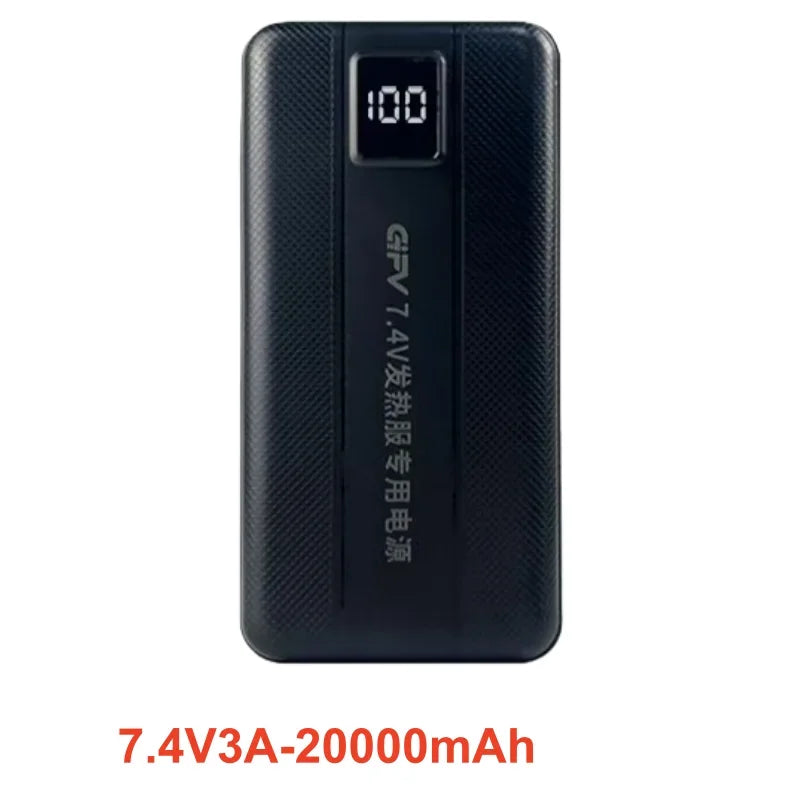 New Large Capacity 7.4V/3A/16000mAh/20000mAh Power Bank High Current Heating Battery for Electric Down Jacket Vest Heated Scarf