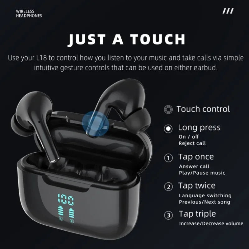 Wireless Bluetooth Earphones TWS HIFI Stereo Sound Headphones Led Display ENC Earbuds HD Music Sport Headset with Mic